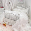 Etsy 1:12 Scale Distressed White Painted Metal Dressed Dollhouse Double Bed with White Cotton Bedding, Romantic Miniature Furniture and Decor
