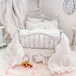 Etsy 1:12 Scale Distressed White Painted Metal Dressed Dollhouse Double Bed with White Cotton Bedding, Romantic Miniature Furniture and Decor