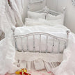 Etsy 1:12 Scale Distressed White Painted Metal Dressed Dollhouse Double Bed with White Cotton Bedding, Romantic Miniature Furniture and Decor