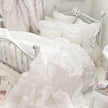 Etsy 1:12 Scale Distressed White Painted Metal Dressed Dollhouse Double Bed with White Cotton Bedding, Romantic Miniature Furniture and Decor