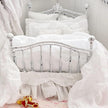 Etsy 1:12 Scale Distressed White Painted Metal Dressed Dollhouse Double Bed with White Cotton Bedding, Romantic Miniature Furniture and Decor