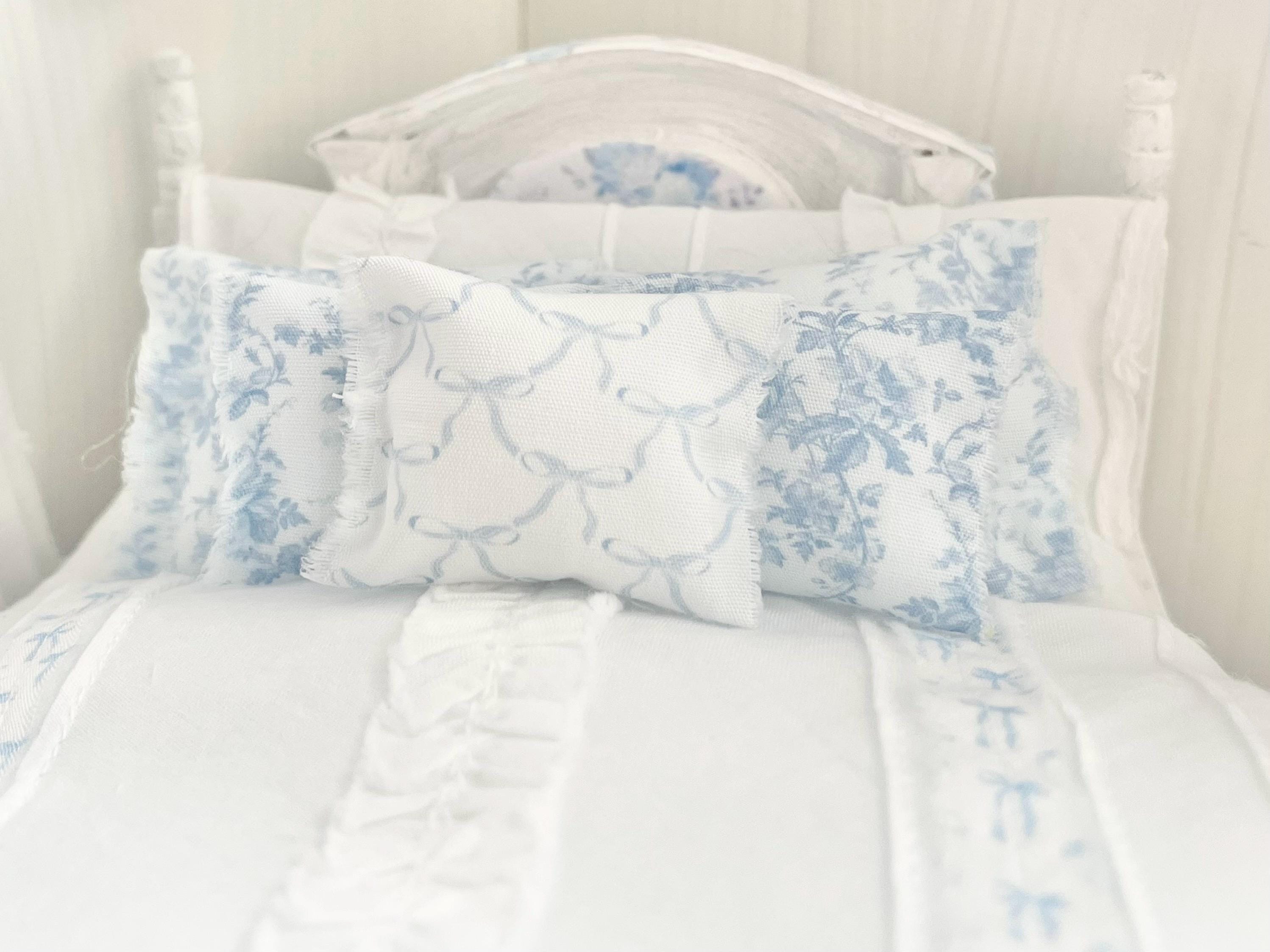 Etsy 1:12 Scale Dressed Dollhouse Bed- Toile and Bows | Decoupaged Romance | Chantallena