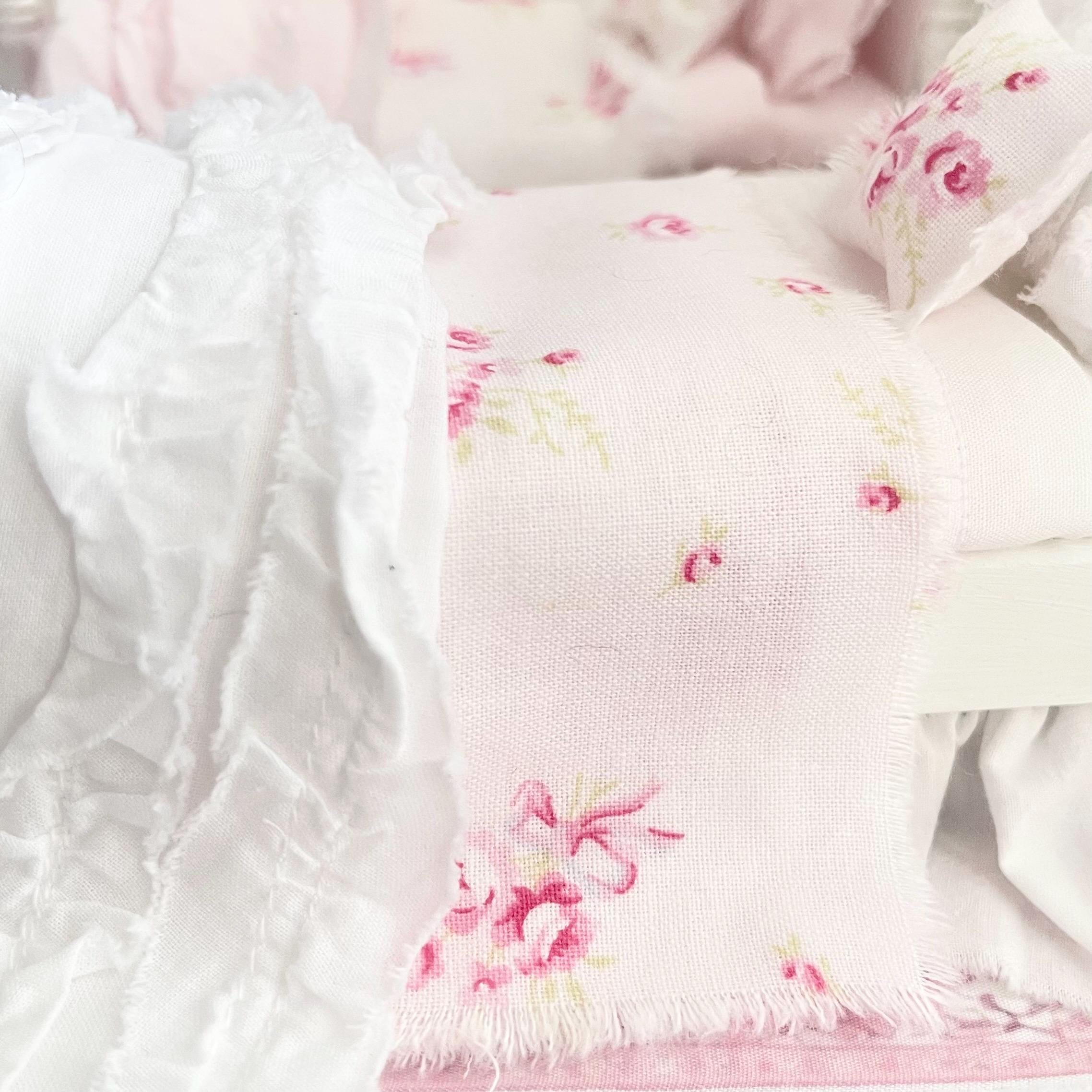 Etsy 1:12 Scale-White Wood Dressed Dollhouse Twin Beds| Roses and Ruffles |Painted Cottage| Chantallena