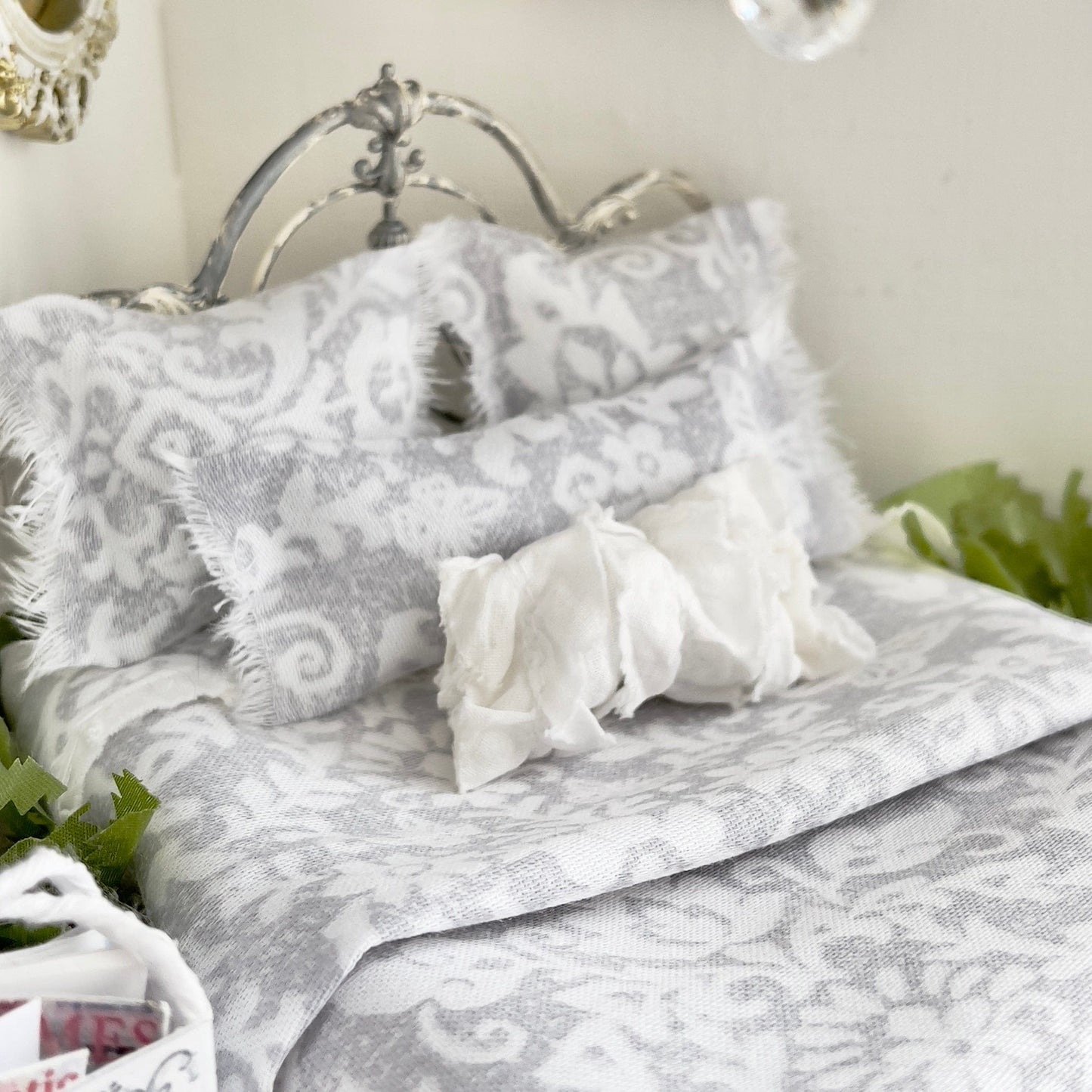 Chantallena Doll House Bedding Simply Lena | Grey and White Printed Cotton Set | Sarita