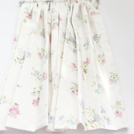 Chantallena Doll House Dollhouse Accessories 1 Curtain with rod CURTAINS - Shabby Pink Blue and Green Petite Wildflowers 2 Panel Cotton Curtains | Shabby Wildflowers | Soft Furnishings
