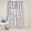 Chantallena Doll House Dollhouse Accessories CURTAINS - Grey and White Printed 2 Panel Cotton Curtains | Grey Print | Soft Furnishings