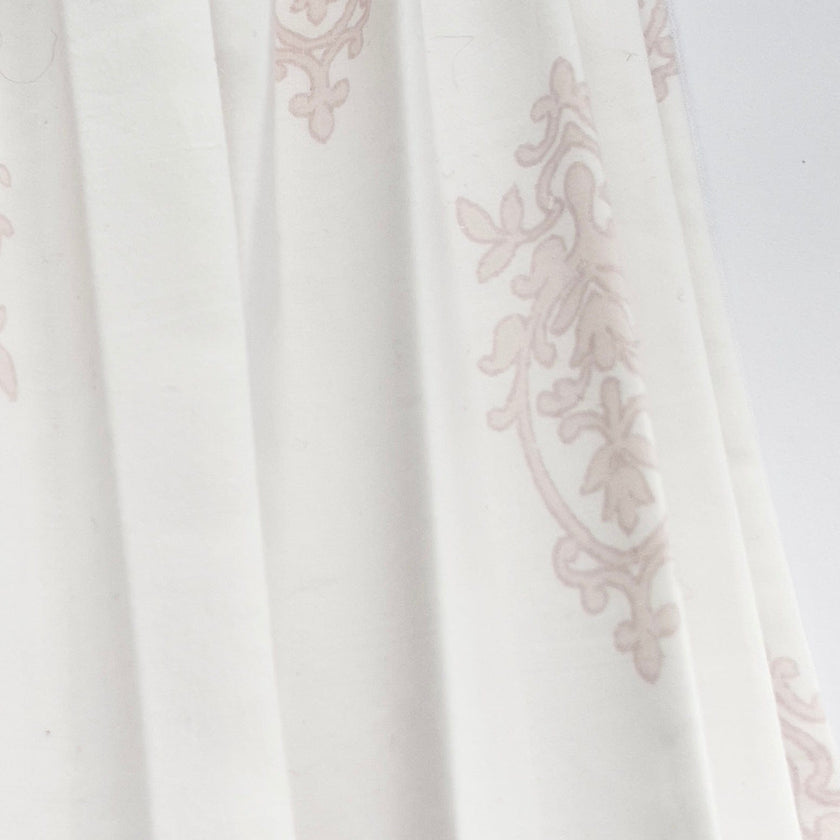 Chantallena Doll House Dollhouse Accessories CURTAINS - Light Pink and White Crest 2 Panel Cotton Curtains | Pink Crest |Soft Furnishings