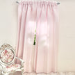 Chantallena Doll House Dollhouse Accessories CURTAINS - Shabby Pink with Scattered Embroidered Flower 2 Panel Cotton Curtains | Pink Embroidered Flowerl | Soft Furnishings