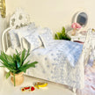Chantallena Shabby Bed Linens Shabby Cottage- Six Piece Shabby Pale Blue Embroidered Bedding Set