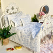 Chantallena Shabby Bed Linens Shabby Cottage- Six Piece Shabby Pale Blue Embroidered Bedding Set