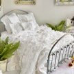 Chantallena White Bed Linens Boundless White | White Distressed Ruffled Cotton  | Leanna