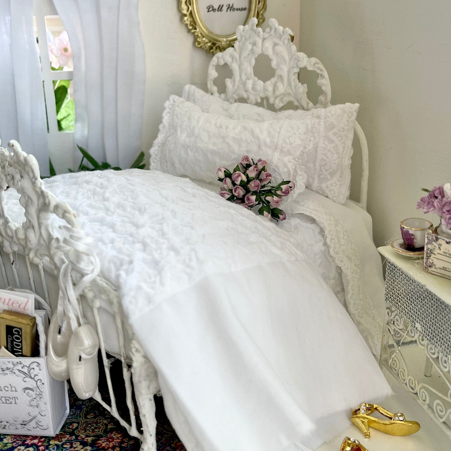 Chantallena White Bed Linens single bedding Copy of Boundless White | Six Piece Whisper-Thin White Textured Raw-Edged Cotton Bedding Set | Franklynn